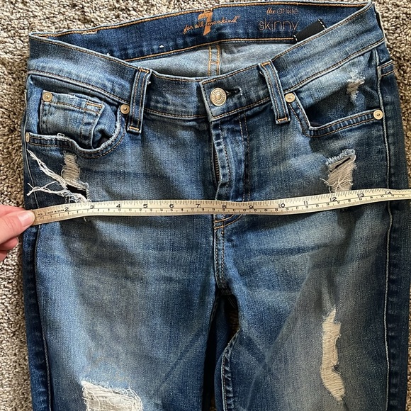 7 for all Mankind distressed ankle skinny jeans - size 26 - Picture 7 of 7